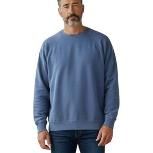 Drumohr Crewneck Sweatshirt Blue Cotton Raglan Sleeve Men's Size 30/GG NWT $337